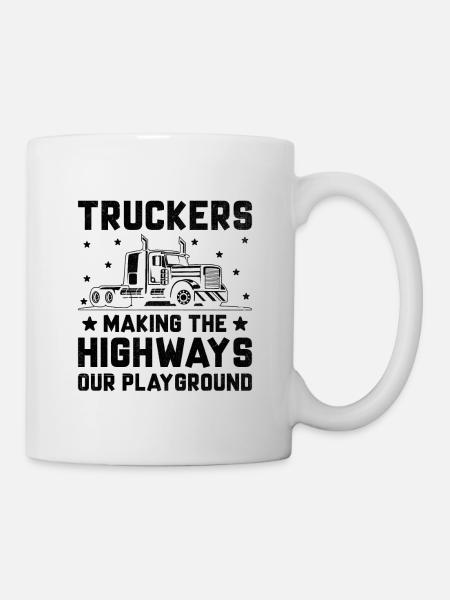 Trucker Fahren Papa Trucker Vater LKW-Fahrer - Tasse - Weiß