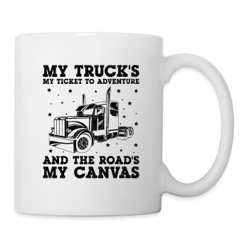 Camionneur Conduisant Papa Camionneur Père Chauffeur De Camion - Mug blanc - blanc - Droite