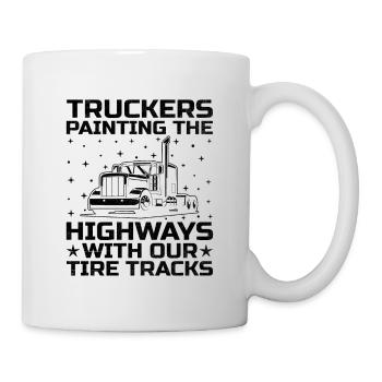 Trucker Fahren Papa Trucker Vater LKW-Fahrer - Tasse - Weiß - Rechts