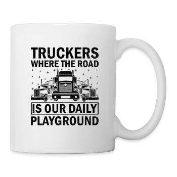 Trucker Fahren Papa Trucker Vater LKW-Fahrer - Tasse - Weiß - Rechts