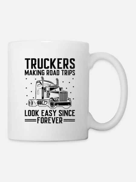 Trucker Driving Dad Trucker Father Truck Driver - Mug - white
