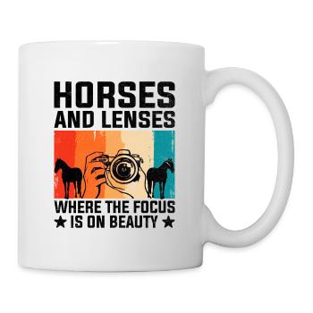 Photographie de cheval Équitation Chevaux Hobby Ph - Mug blanc - blanc - Droite
