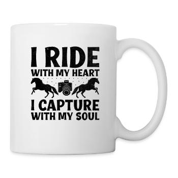 Photographie de cheval Équitation Chevaux Hobby Ph - Mug blanc - blanc - Droite