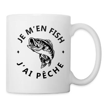 Je m en fish j ai pêche pour pêcheur - Mug blanc - blanc - Droite