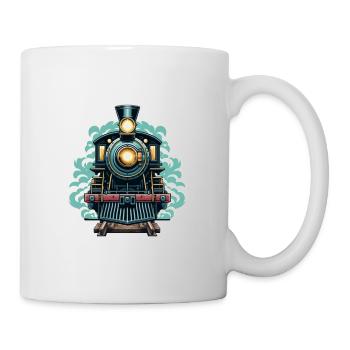 Dampflok für Kinder die Eisenbahn lieben - Tasse - Weiß - Rechts
