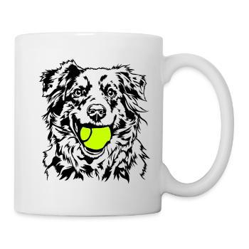 Australian Shepherd Ball Ball Junkie Dogs Wilsigns - Mug - white - Right