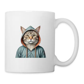 Cat wearing a jacket - Mug - white - Right