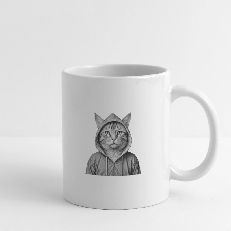 Coole Katze mit Kapuzenpullover Tasse