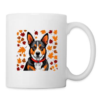 Chien d’automne - Mug blanc - blanc - Droite