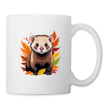 Niedliches Frettchen - Tasse - Weiß - Rechts