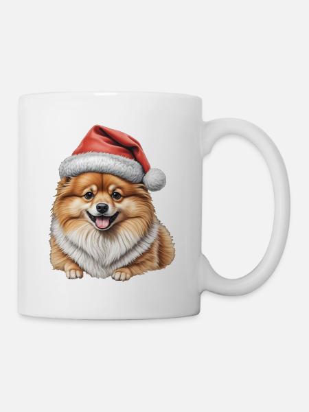 Christmas pomeranian puppy dog - Muki - valkoinen