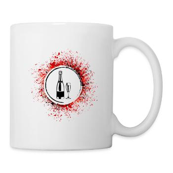 Sekt Flasche Sektglas Party Symbol - Tasse - Weiß - Rechts
