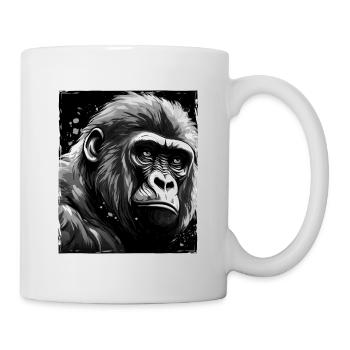 Gorilla Porträt - Tasse - Weiß - Rechts