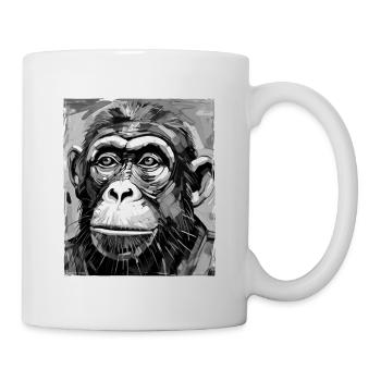 Portrait de singe - Mug blanc - blanc - Droite