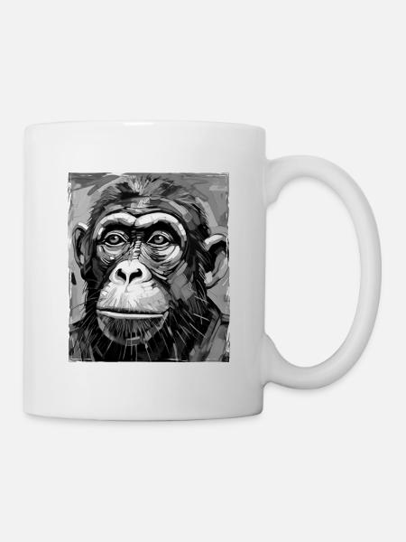 Portrait de singe - Mug blanc - blanc