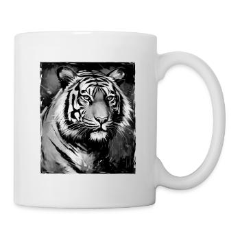 Tiger Porträt - Tasse - Weiß - Rechts