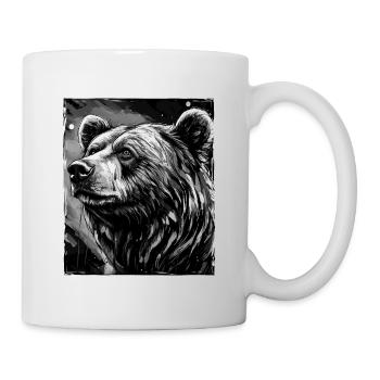 Bär Porträt - Tasse - Weiß - Rechts