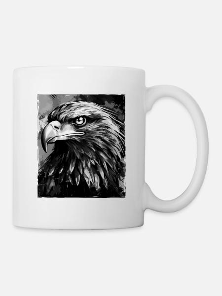 Adler Porträt - Tasse - Weiß