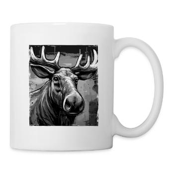 Moose Portrait - Mug - white - Right