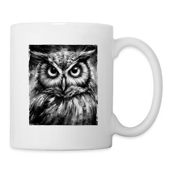 Eule Porträt - Tasse - Weiß - Rechts