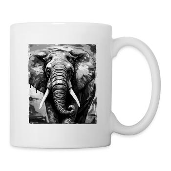 Elefant Porträt - Tasse - Weiß - Rechts