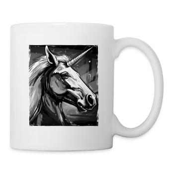 Einhorn Porträt - Tasse - Weiß - Rechts
