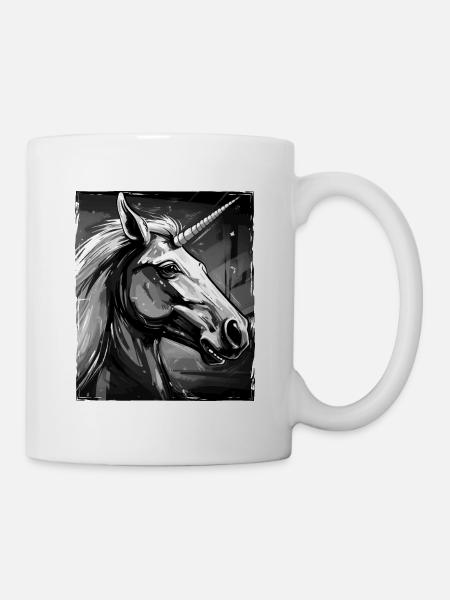 Einhorn Porträt - Tasse - Weiß