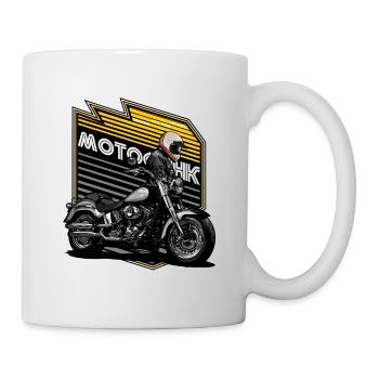 Motorradfahrer. Motorrad. Ride free. - Tasse - Weiß - Rechts