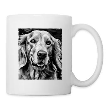 Portrait de chien Golden Retriever - Mug blanc - blanc - Droite
