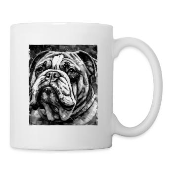 Portrait de chien bouledogue - Mug blanc - blanc - Droite