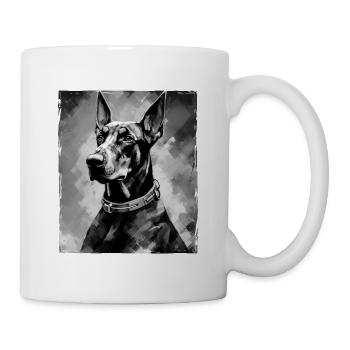 Portrait de chien doberman - Mug blanc - blanc - Droite