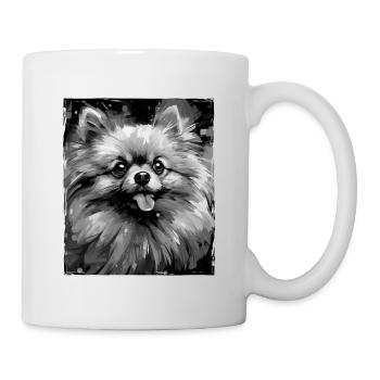Portrait de chien de Poméranie - Mug blanc - blanc - Droite