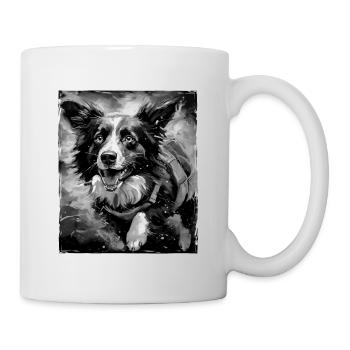Border Collie Chien Portrait - Mug blanc - blanc - Droite