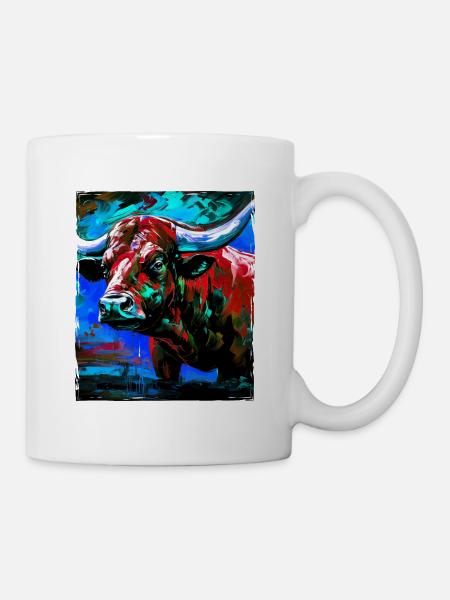 Bulle Porträt Taurus - Tasse - Weiß