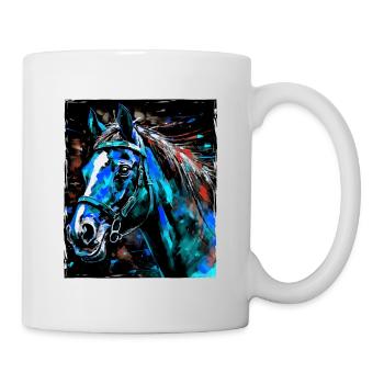 Portrait de cheval - Mug blanc - blanc - Droite