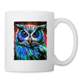 Portrait de hibou - Mug blanc - blanc - Droite