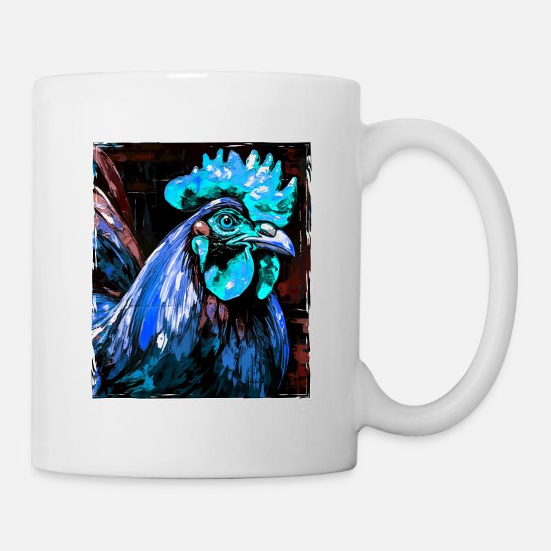 Hahn Porträt - Tasse - Weiß