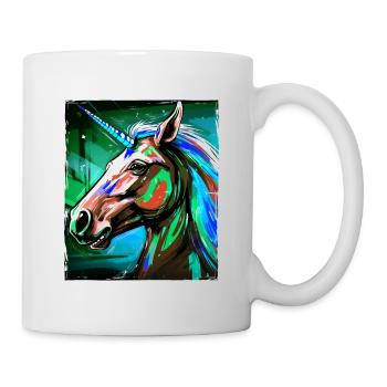 Einhorn Porträt - Tasse - Weiß - Rechts