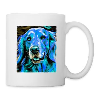 Portrait de chien Golden Retriever - Mug blanc - blanc - Droite