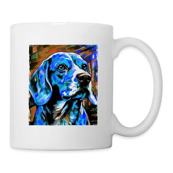 Portrait de chien beagle - Mug blanc - blanc - Droite