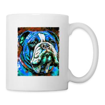 Portrait de chien bouledogue - Mug blanc - blanc - Droite
