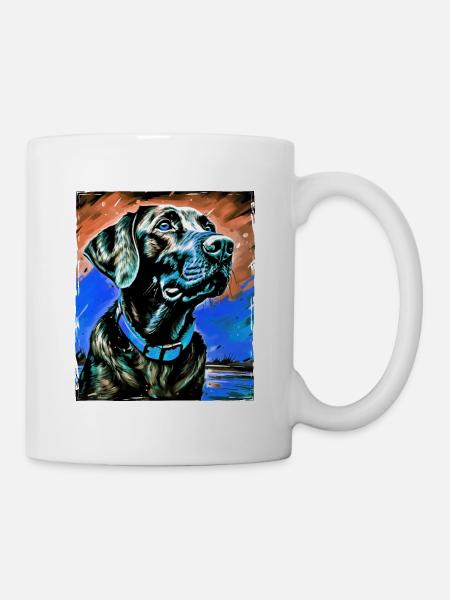 Labrador Hund Porträt - Tasse - Weiß