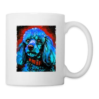 Caniche chien portrait - Mug blanc - blanc - Droite