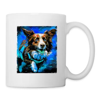 Border Collie Chien Portrait - Mug blanc - blanc - Droite