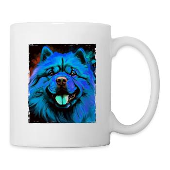 Chow Chow Hund Porträt - Tasse - Weiß - Rechts