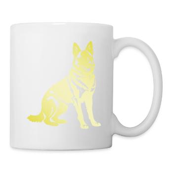 German Shepherd Dog Silhouette - Mug - white - Right