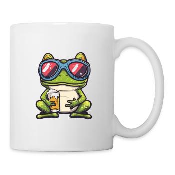 Frosch Apres Ski Bier Kröte Comic - Tasse - Weiß - Rechts