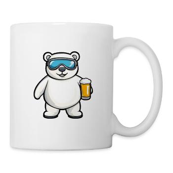 Ours polaire après-ski bière bande dessinée - Mug blanc - blanc - Droite