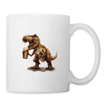 Dinosaurier T-Rex Bier Lustig - Tasse - Weiß - Rechts