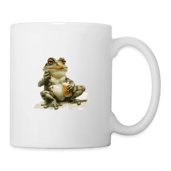 Frosch Bier Lustig - Tasse - Weiß - Rechts